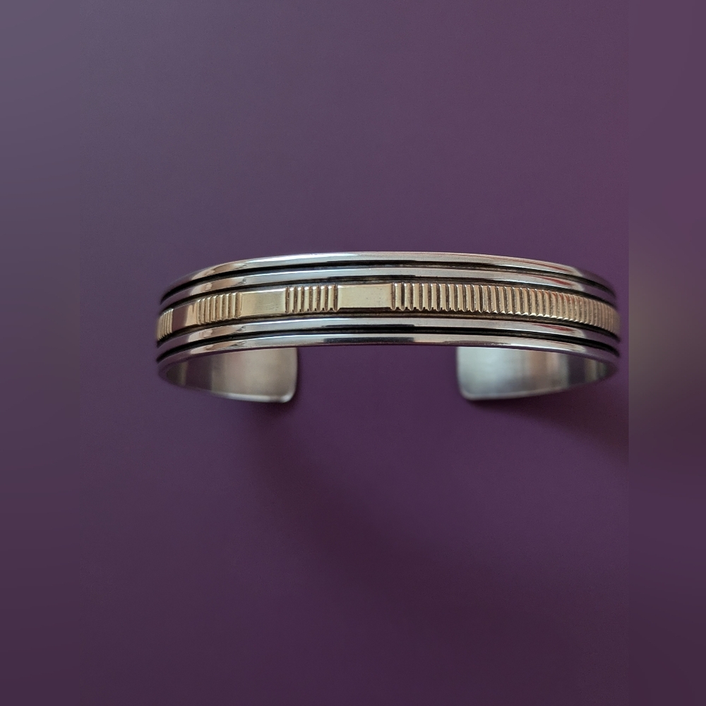 B. Morgan Silver and Gold Cuff Bracelet